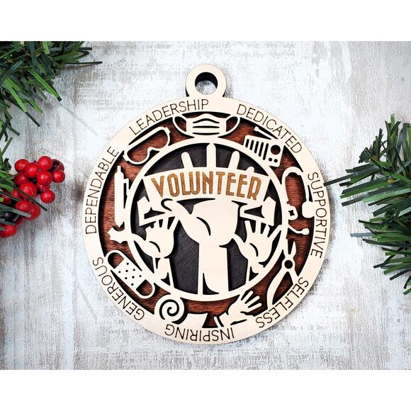 VOLUNTEER Ornament Personalized First Responder Christmas Gift - Picture 4 of 5
